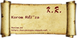 Korom Róza névjegykártya